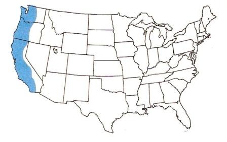 
Western poison oak territory in the U.S.
